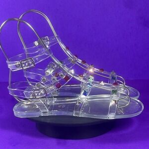Steve Madden Kids Jjam Clear Jelly Sandals Shoe Size 2